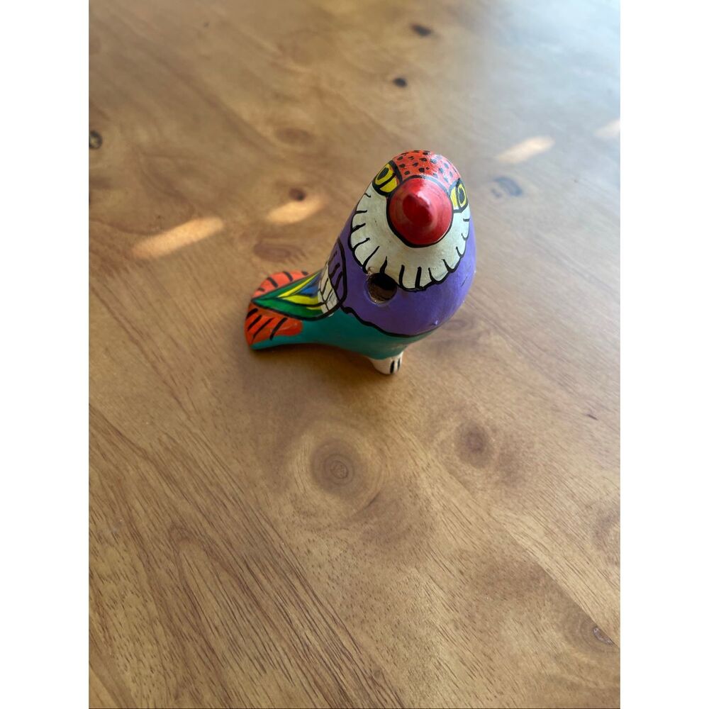 Multicolor Bird Pottery Hand Painted Clay Flute‎ Whistle Ocarina